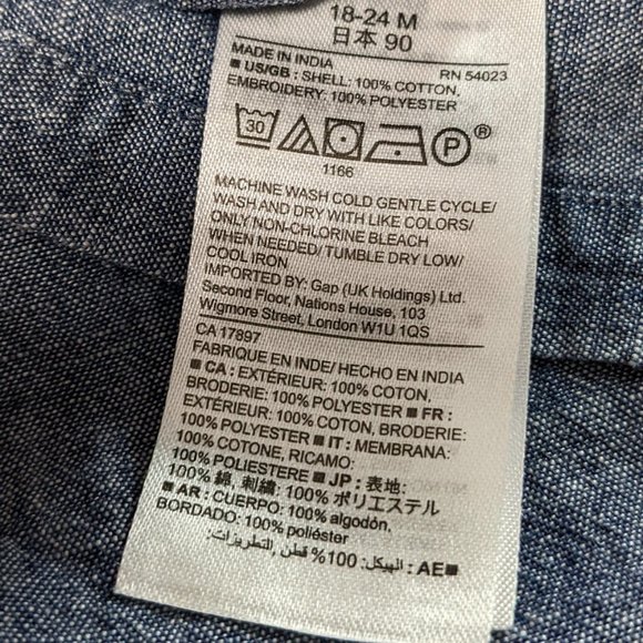 2/20*Baby Gap Infant Denim w/Embroidered Butterflies Dress - size 18-24 months - Picture 12 of 13